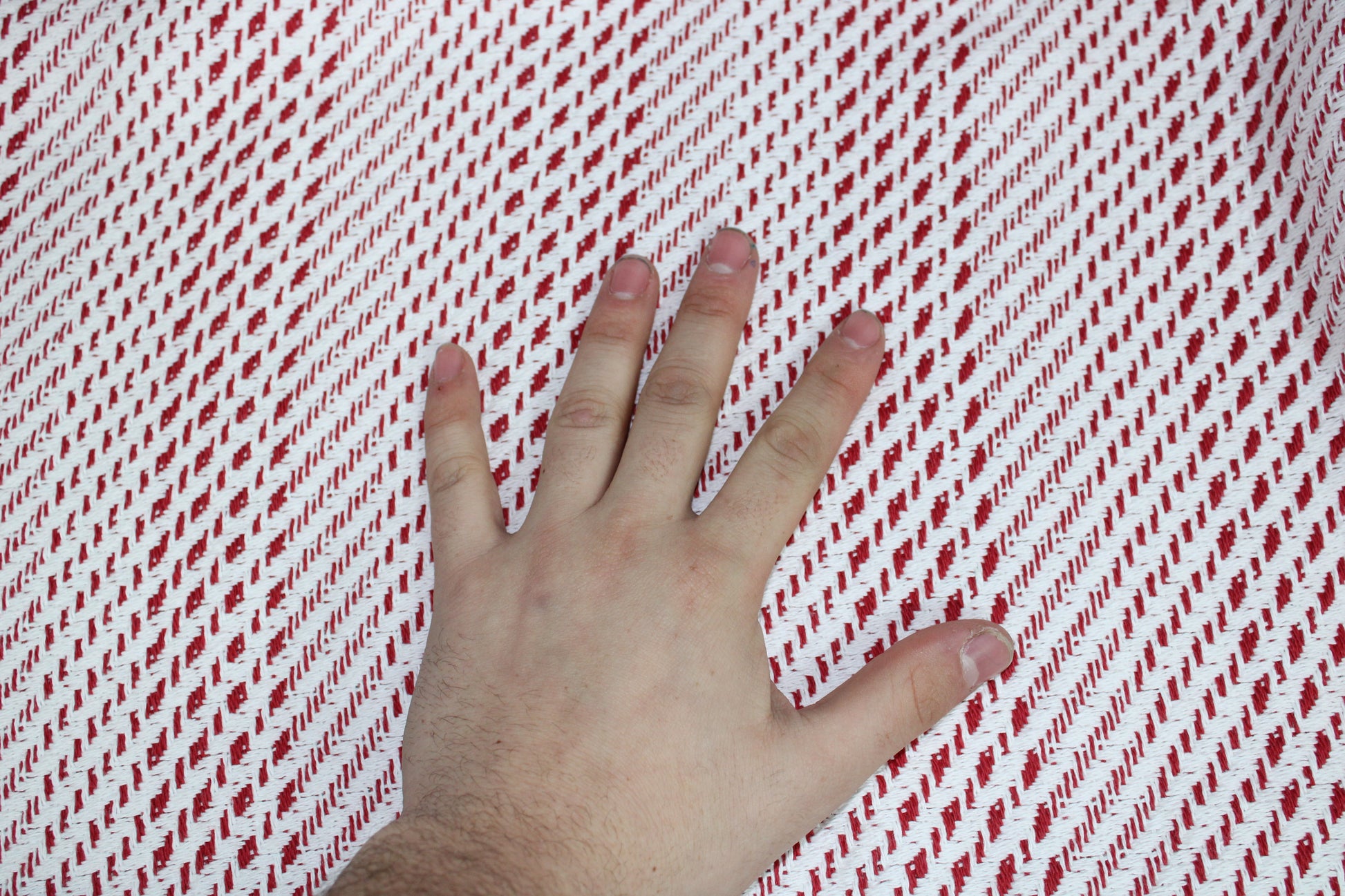 Tissu tweed coton - rouge et blanc - photo 5/5 | So Tissus