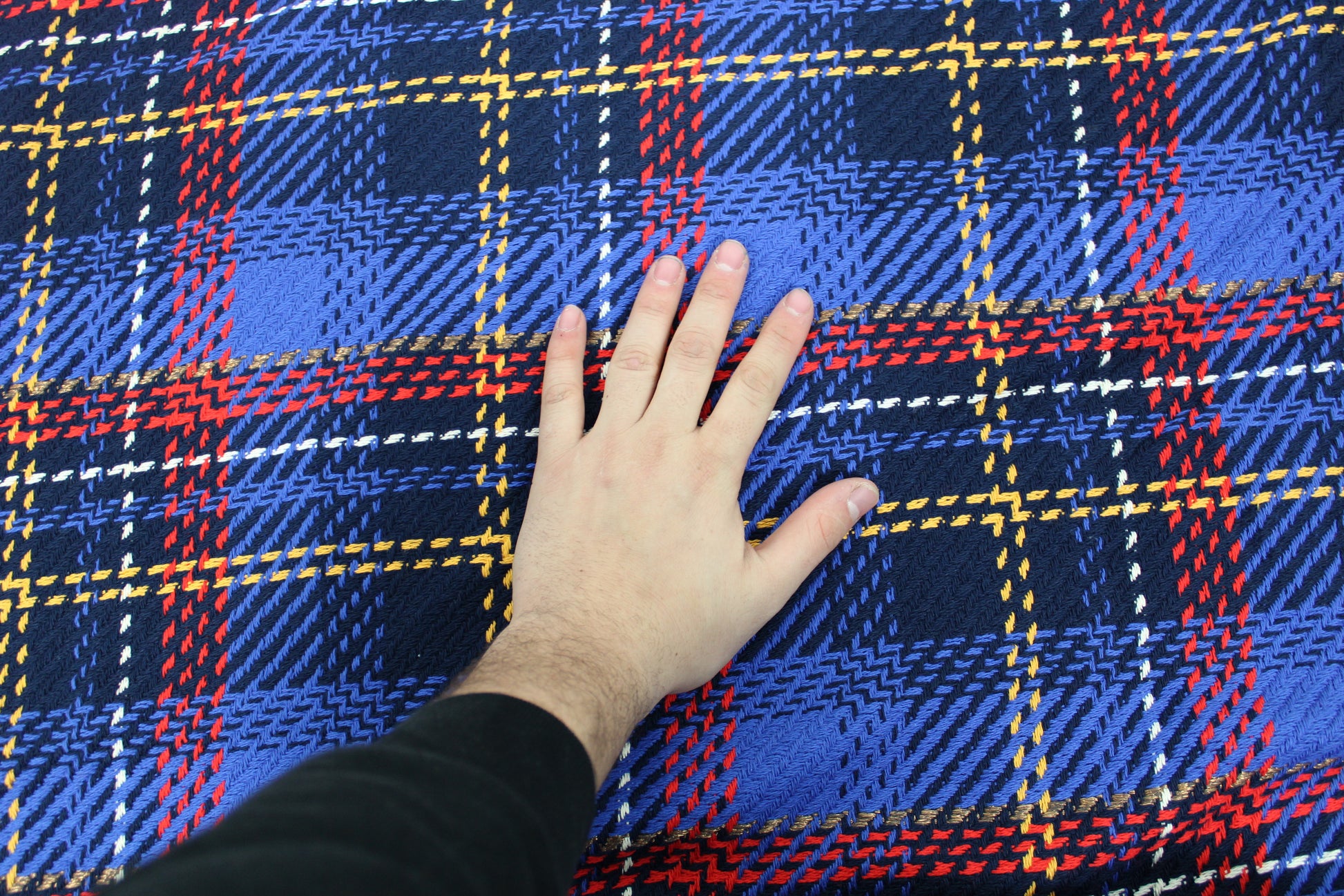 Tissu tweed coton - à carreaux - ton bleu roi - photo 4/4 | So Tissus