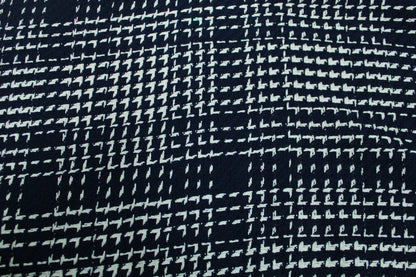 Tissu tweed coton - à carreaux - bleu marine - photo 4/5 | So Tissus