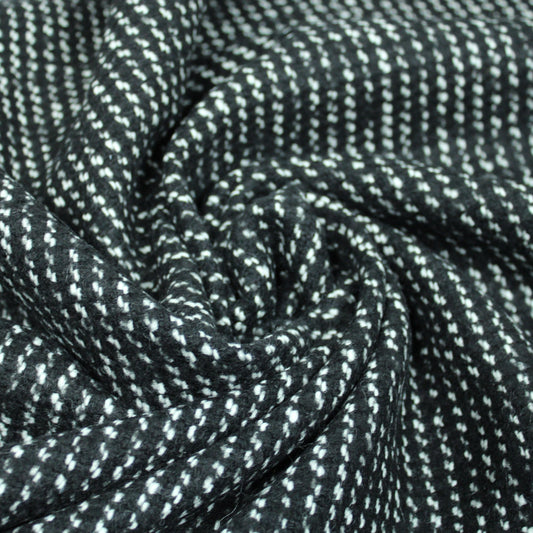 Tissu tweed de laine - noir et blanc - photo 1/3 | So Tissus