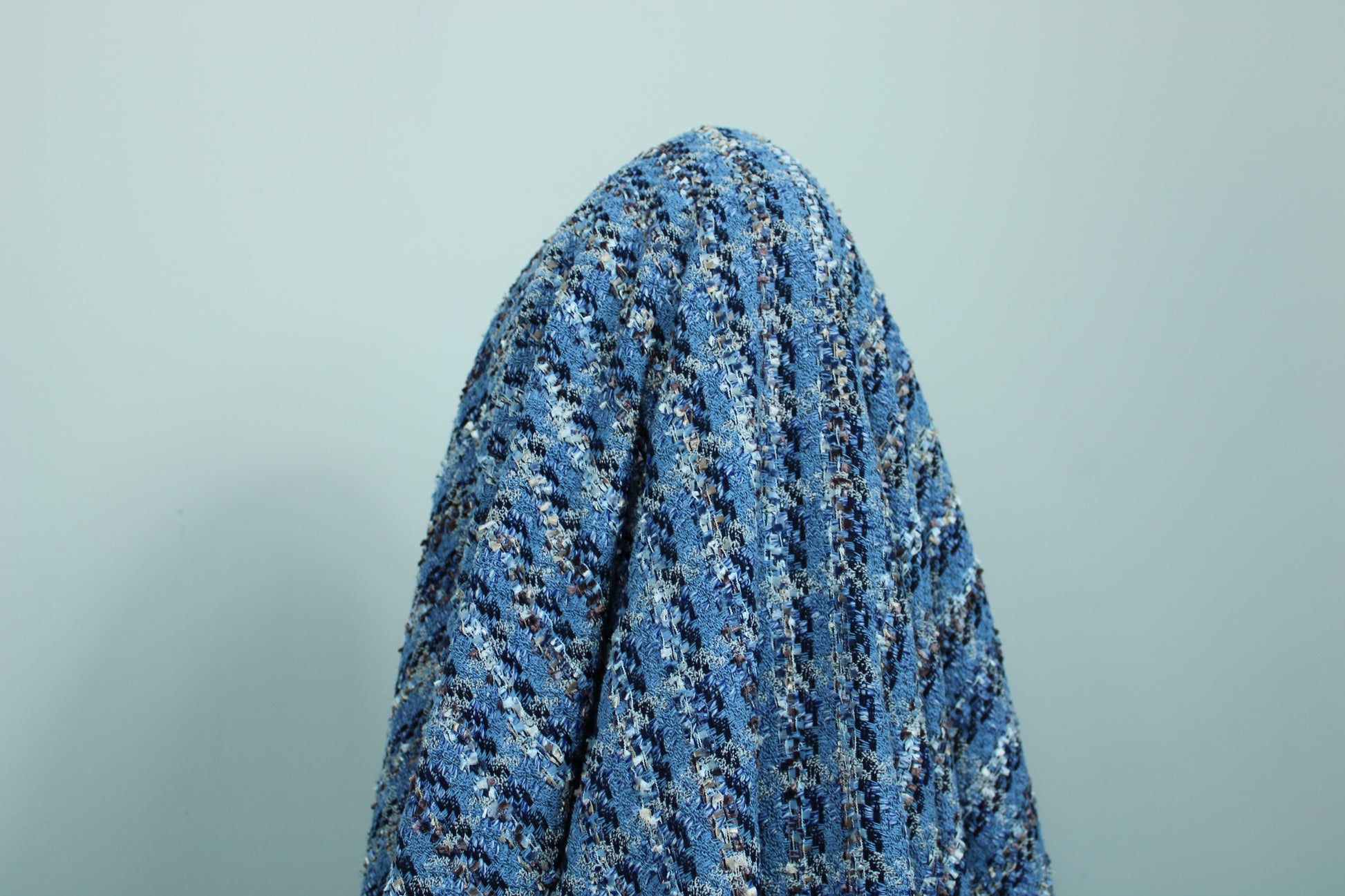 Tissu tweed - à carreaux - ton bleu ciel - photo 3/4 | So Tissus
