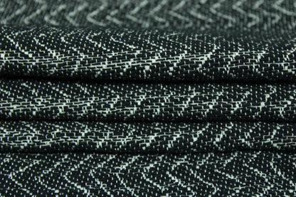 Tissu brocart - motif chevron - noir et blanc - photo 2/5 | So Tissus