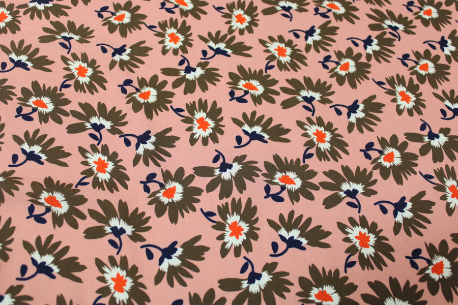 Tissu crêpe - imprimé fleuri