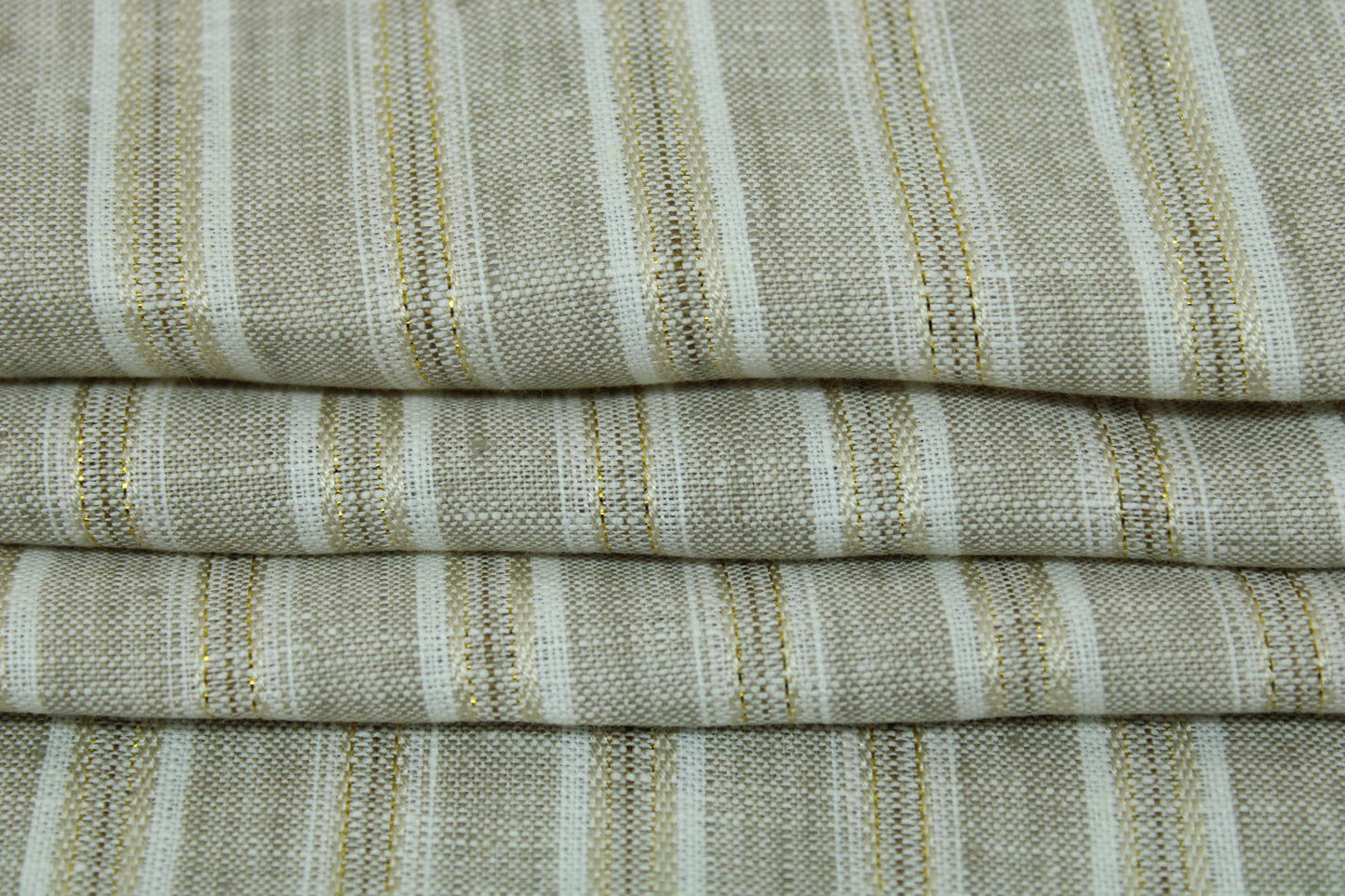 Tissu lin - à rayures - ton beige - photo 2/4 | So Tissus