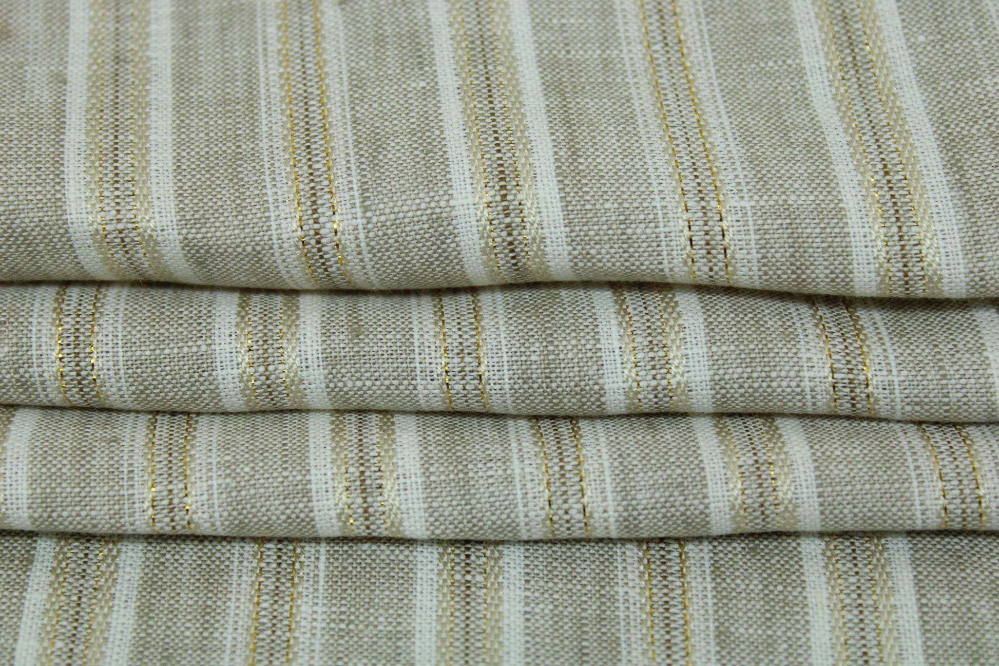 Tissu lin - à rayures - ton beige - photo 2/4 | So Tissus