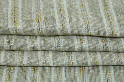 Tissu lin - à rayures - ton beige - photo 2/4 | So Tissus