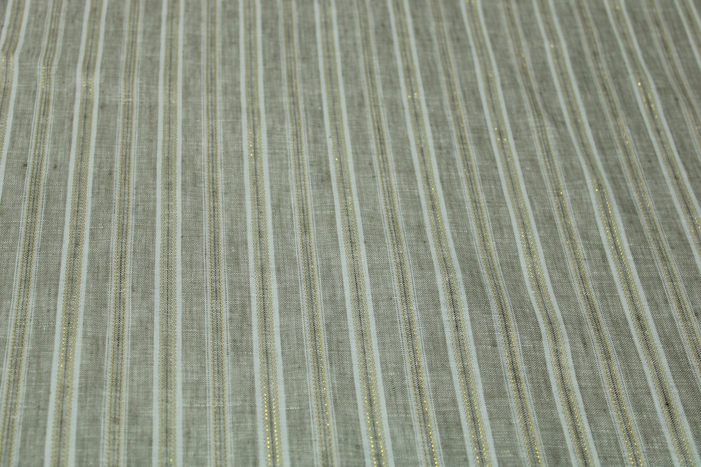 Tissu lin - à rayures - ton beige - photo 3/4 | So Tissus