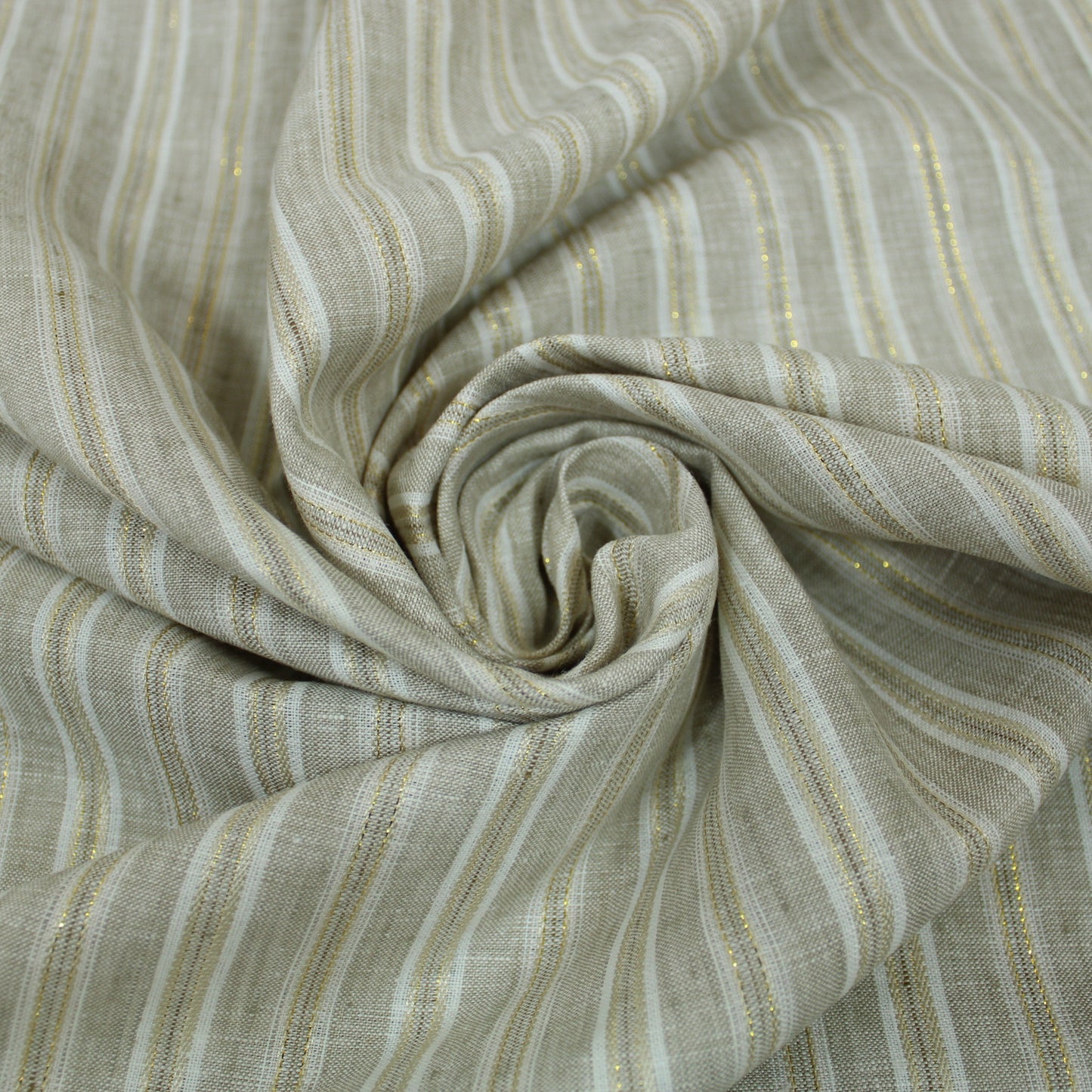 Tissu lin - à rayures - ton beige - photo 1/4 | So Tissus