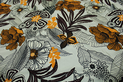 Tissu crêpe viscose dévoré - imprimé grosses fleurs - photo 4/6 | So Tissus