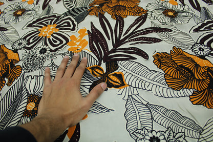 Tissu crêpe viscose dévoré - imprimé grosses fleurs - photo 5/6 | So Tissus