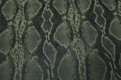 Tissu crêpe stretch - imprimé reptile - kaki et noir - photo 4/5 | So Tissus