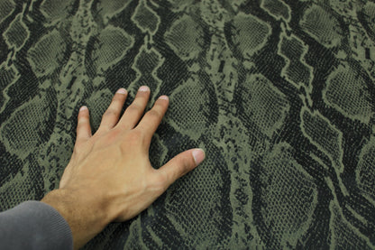 Tissu crêpe stretch - imprimé reptile - kaki et noir - photo 5/5 | So Tissus