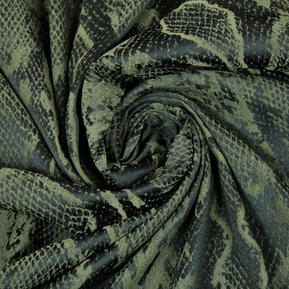 Tissu crêpe stretch - imprimé reptile - kaki et noir - photo 1/5 | So Tissus