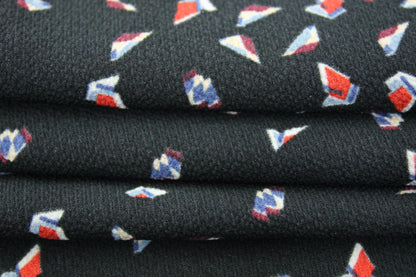 Tissu crêpe - imprimé géométrique - ton noir - photo 2/5 | So Tissus