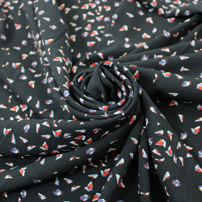 Tissu crêpe - imprimé géométrique - ton noir - photo 1/5 | So Tissus