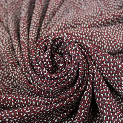 Tissu crêpe - imprimé tacheté - ton bordeaux - photo 1/5 | So Tissus