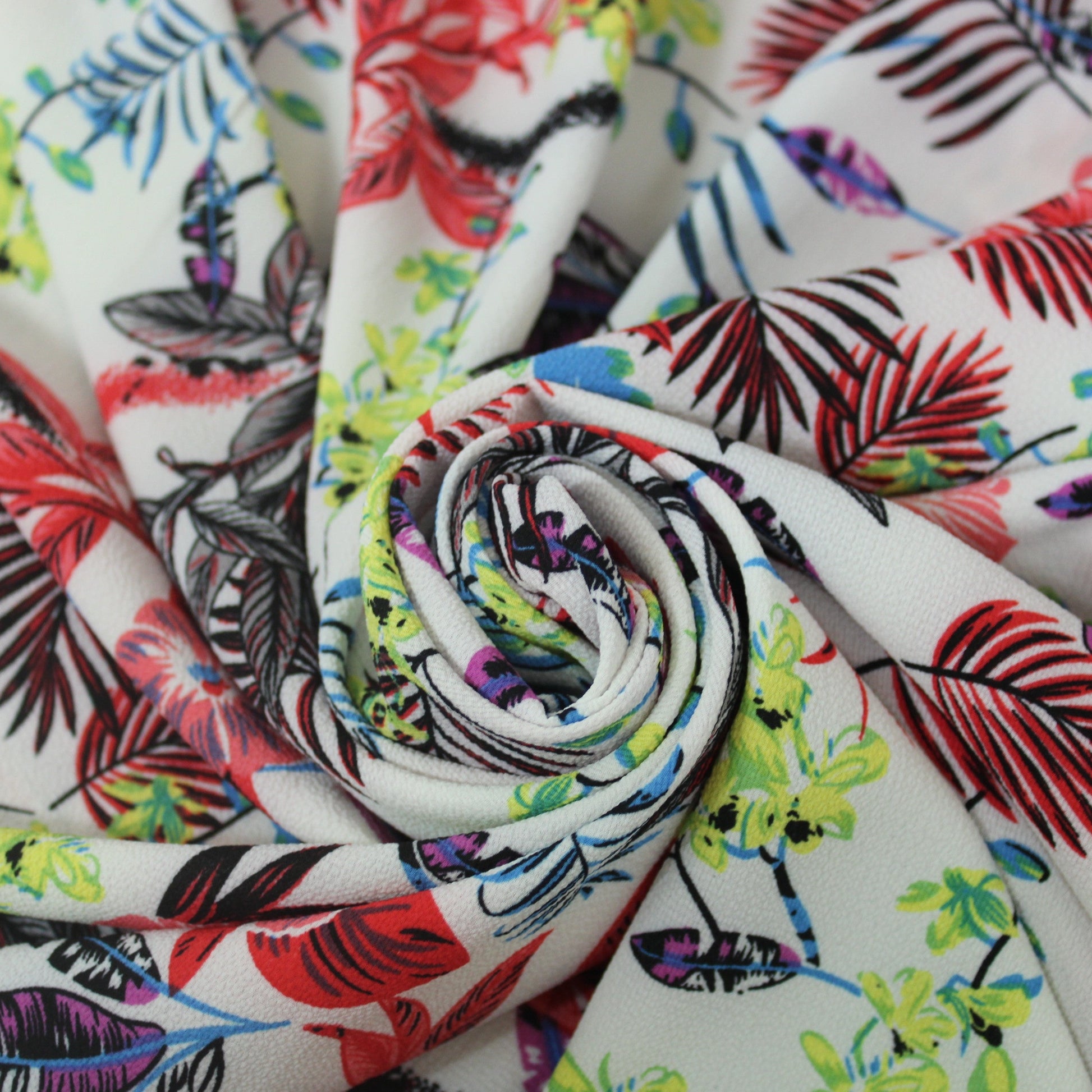Tissu crêpe - imprimé fleuri - multicolore - photo 1/5 | So Tissus