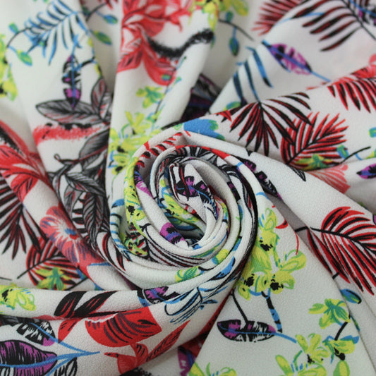 Tissu crêpe - imprimé fleuri - multicolore - photo 1/5 | So Tissus
