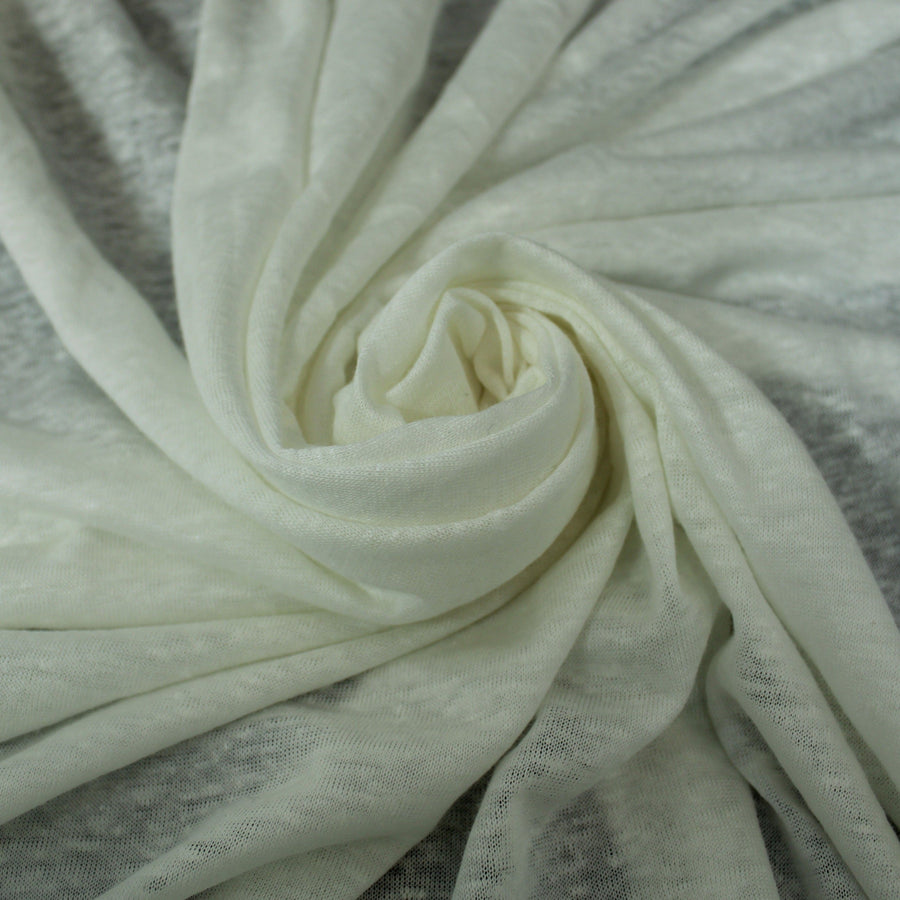Tissu jersey de lin - blanc