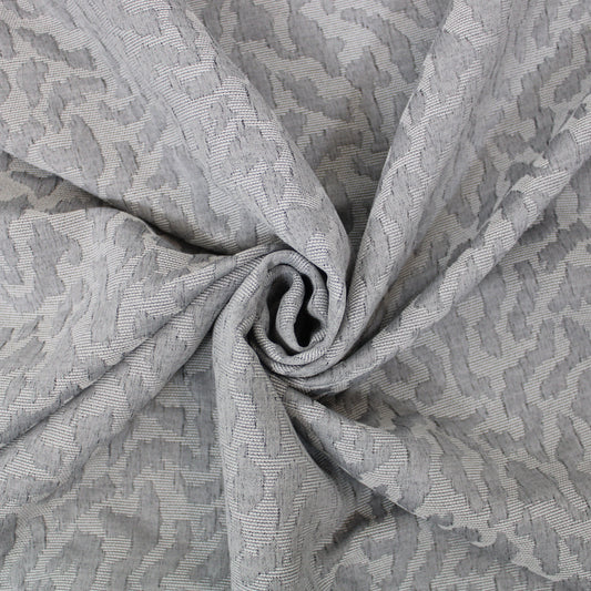 Tissu brocart - motif tâcheté - gris clair et blanc - photo 1/4 | So Tissus
