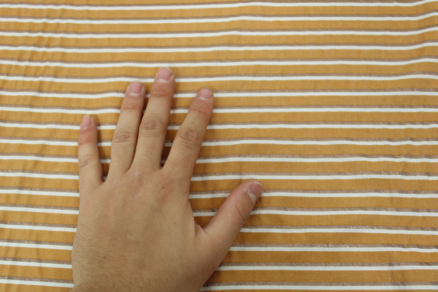Tissu viscose - à rayures - orange, blanc et cuivre - photo 5/5 | So Tissus