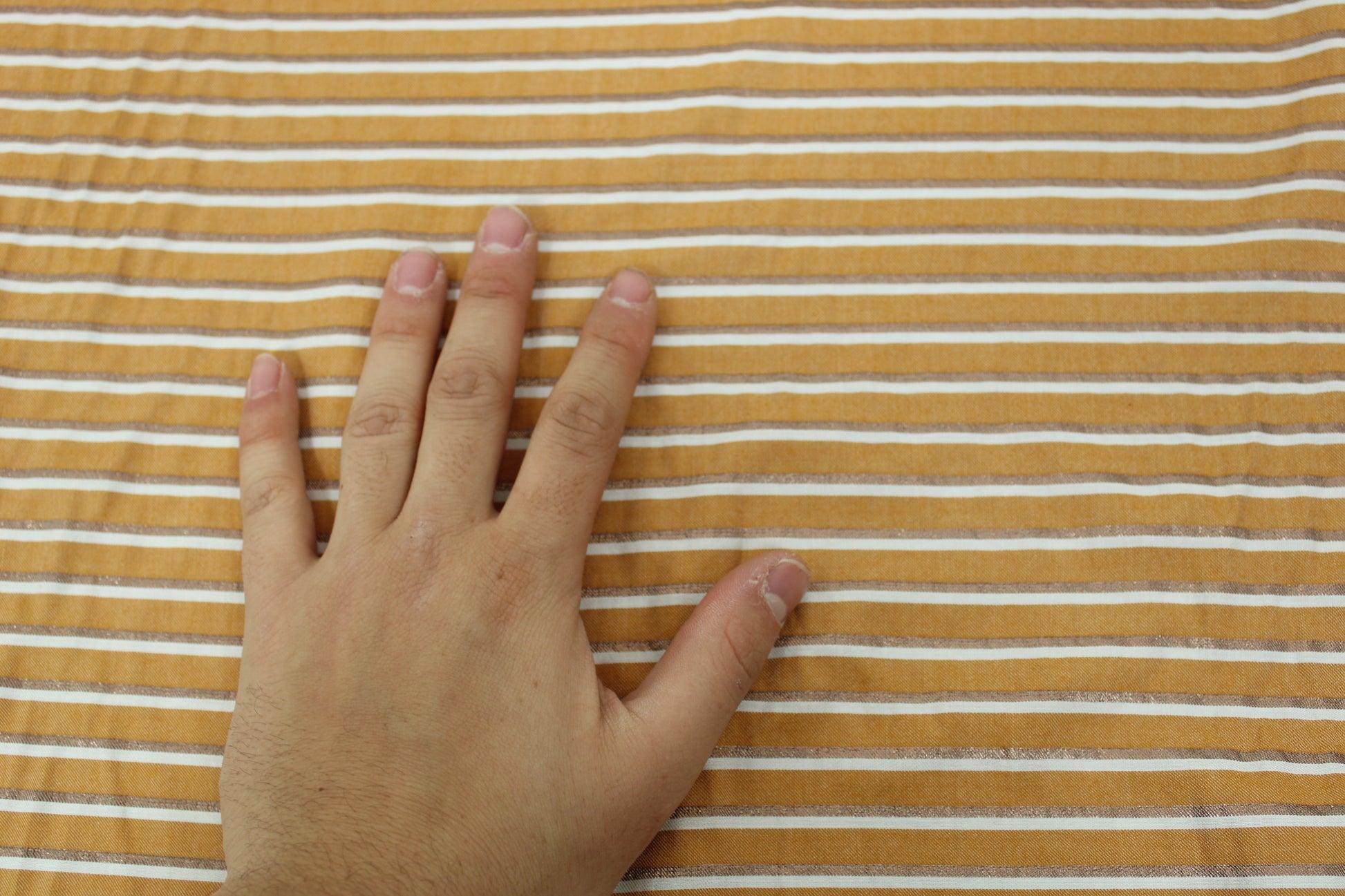 Tissu viscose - à rayures - orange, blanc et cuivre - photo 5/5 | So Tissus