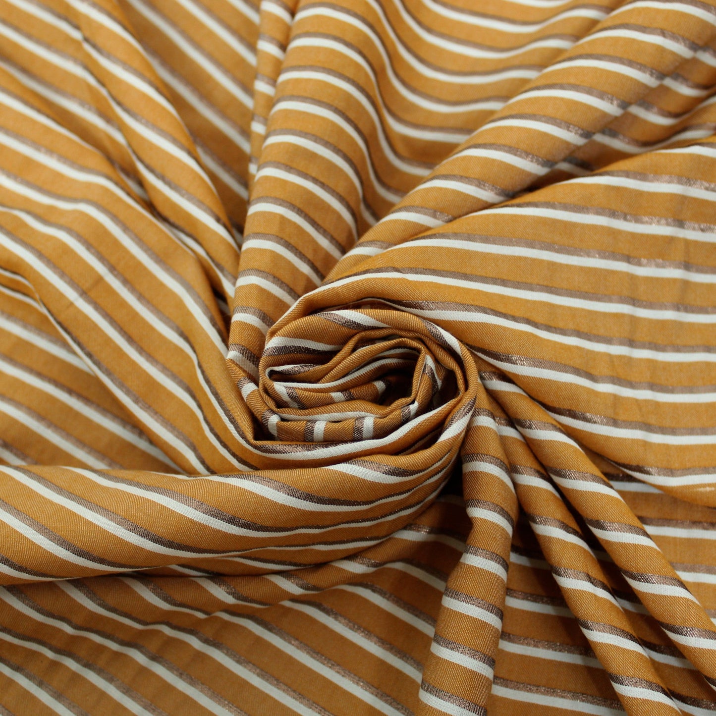 Tissu viscose - à rayures - orange, blanc et cuivre - photo 1/5 | So Tissus
