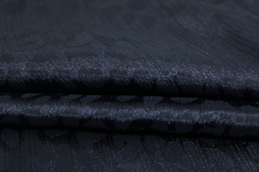 Tissu crêpon satin bleu marine - imprimé tâcheté - photo 2/4 | So Tissus