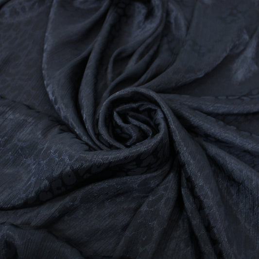 Tissu crêpon satin bleu marine - imprimé tâcheté - photo 1/4 | So Tissus