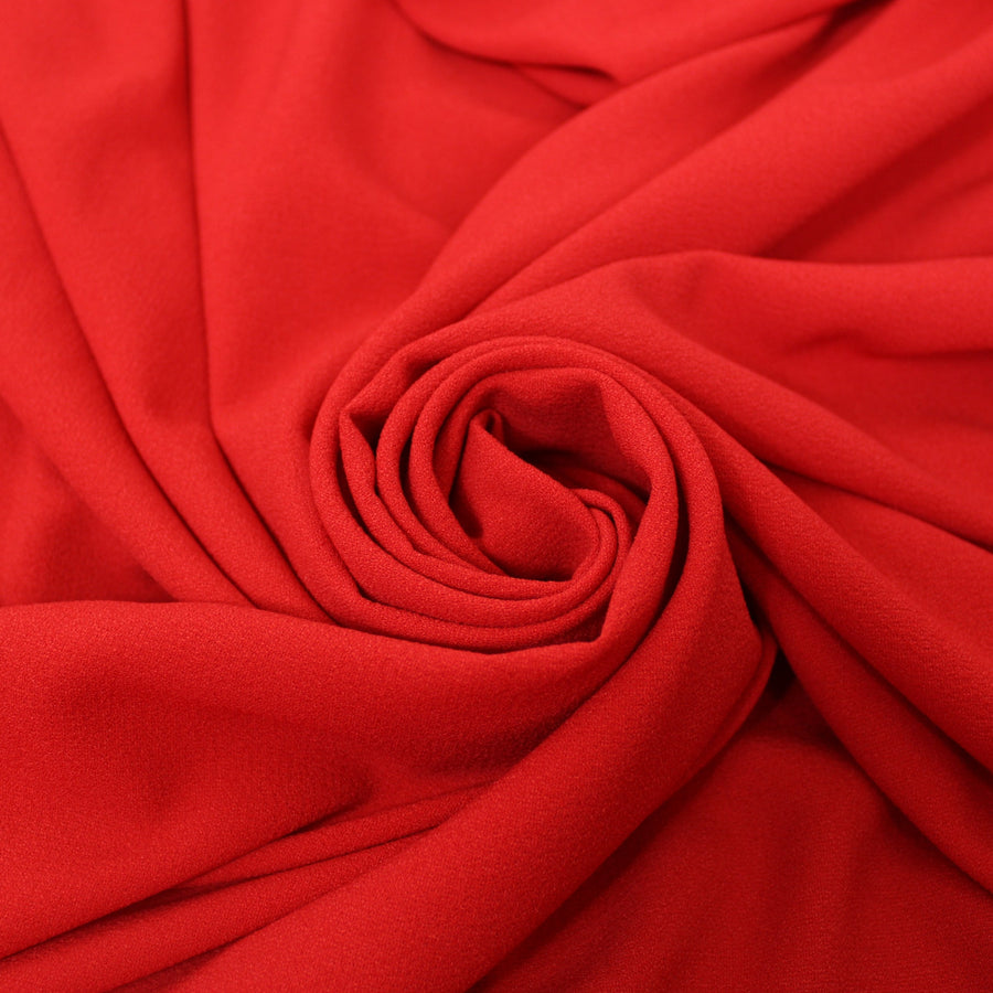 Tissu crêpe - rouge braise