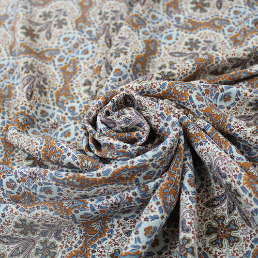 Tissu crêpe - imprimé cachemire fleuri - photo 1/5 | So Tissus