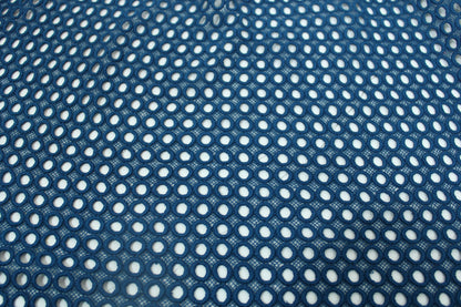 Tissu guipure à motif géométrique - bleu canard - photo 5/5 | So Tissus