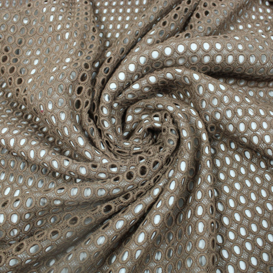 Tissu guipure à motif géométrique - châtaigne - photo 1/6 | So Tissus