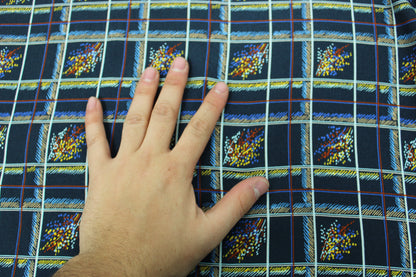 Tissu crêpe viscose - à carreaux - ton bleu marine - photo 5/5 | So Tissus