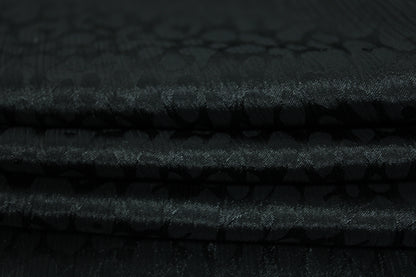 Tissu crêpon satin noir - imprimé tâcheté - photo 2/4 | So Tissus