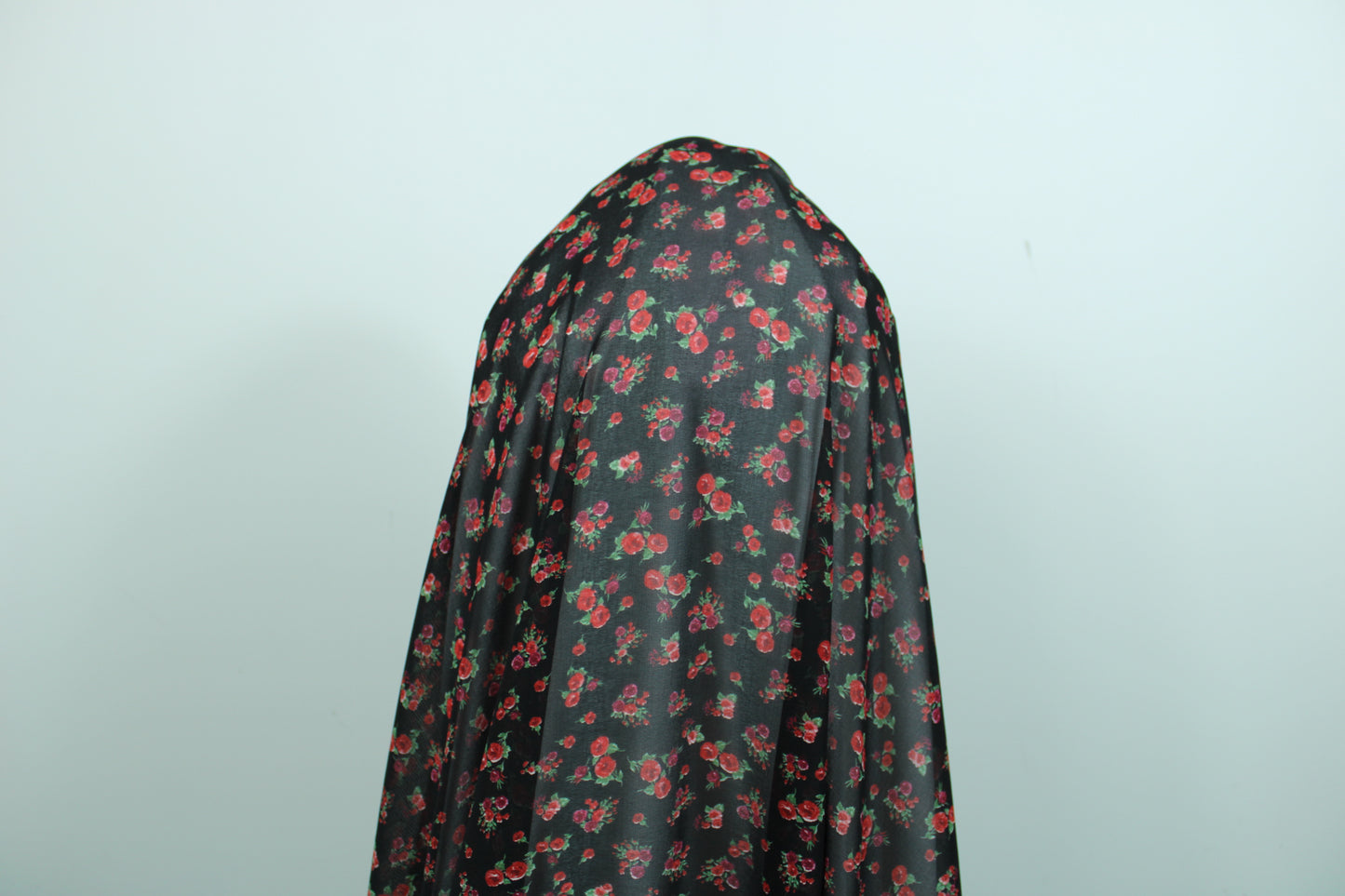 Tissu crêpe georgette  - imprimé petites fleurs rouges - photo 3/5 | So Tissus
