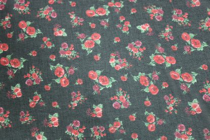 Tissu crêpe georgette  - imprimé petites fleurs rouges - photo 5/5 | So Tissus