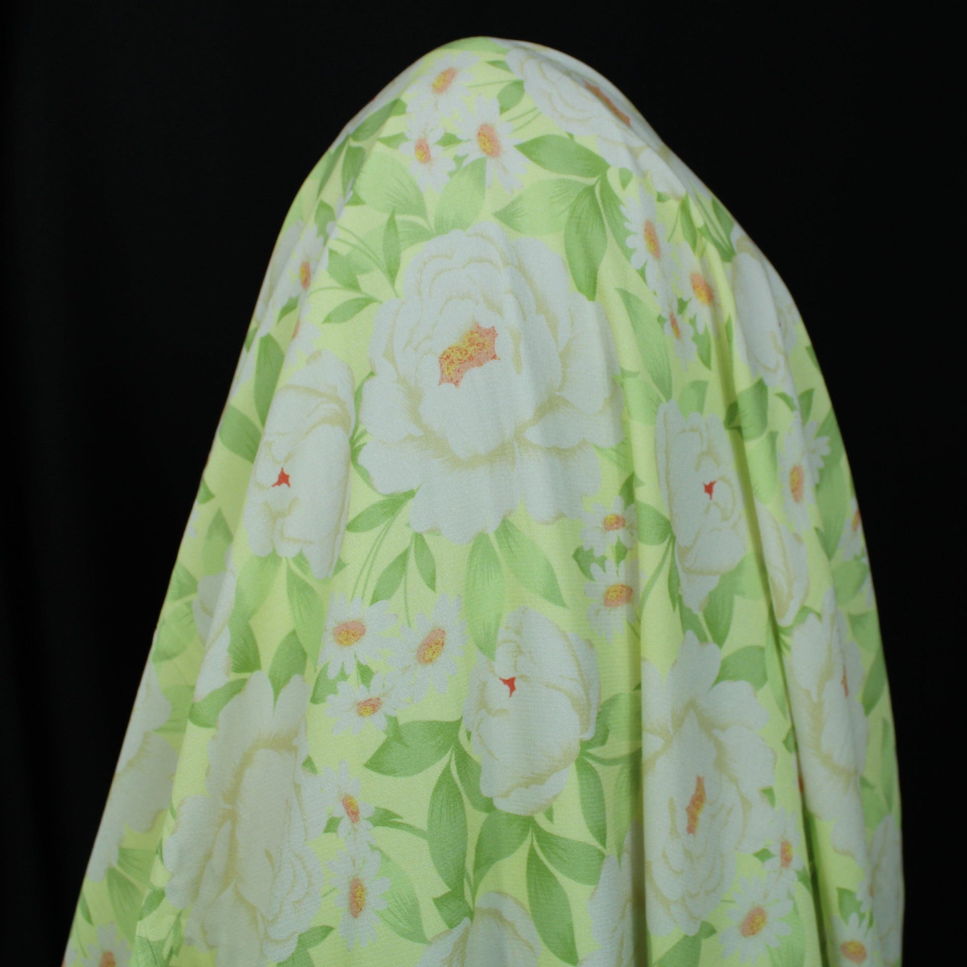 Tissu crêpe viscose - imprimé grandes fleurs blanches - photo 3/5 | So Tissus