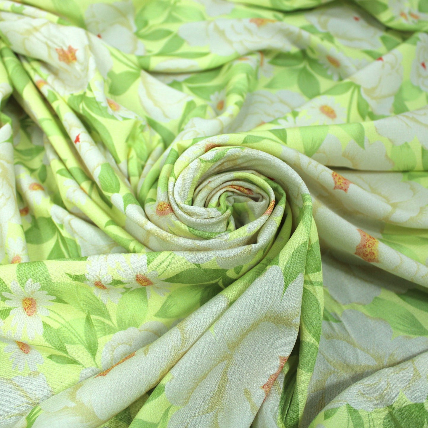 Tissu crêpe viscose - imprimé grandes fleurs blanches - photo 1/5 | So Tissus