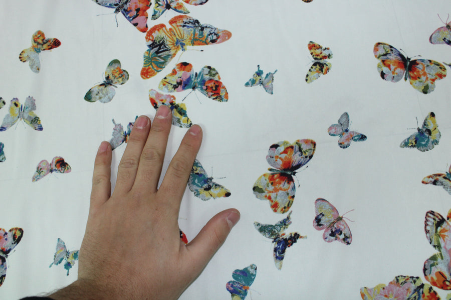 Tissu crêpe - imprimé papillons