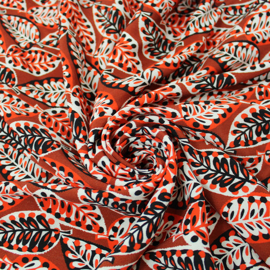 Tissu crêpe viscose - imprimé grandes feuilles abstraites - photo 1/5 | So Tissus