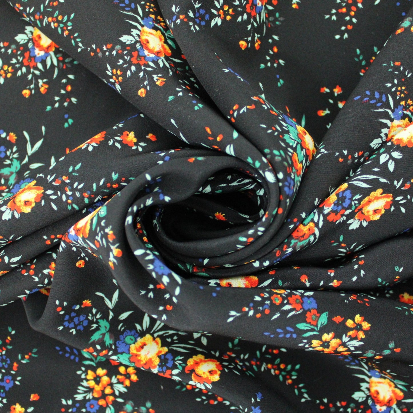 Tissu crêpe de chine 100% soie - imprimé fleuri - photo 1/5 | So Tissus