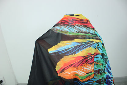 Tissu crêpe georgette  - imprimé attrape rêve - multicolore - photo 5/5 | So Tissus