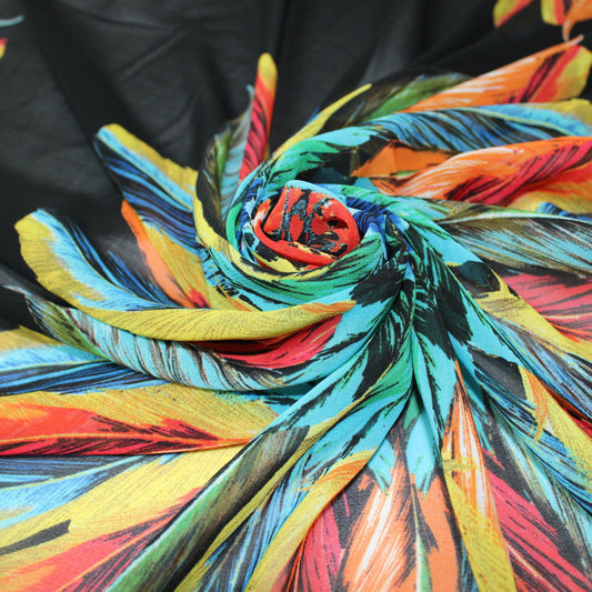 Tissu crêpe georgette  - imprimé attrape rêve - multicolore - photo 1/5 | So Tissus