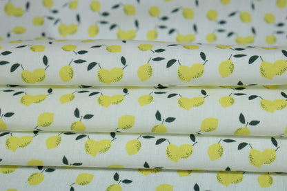Tissu popeline coton - imprimé petits citrons - photo 2/5 | So Tissus