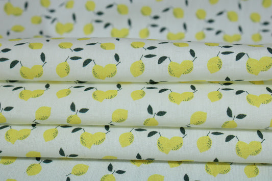 Tissu popeline coton - imprimé petits citrons - photo 2/5 | So Tissus