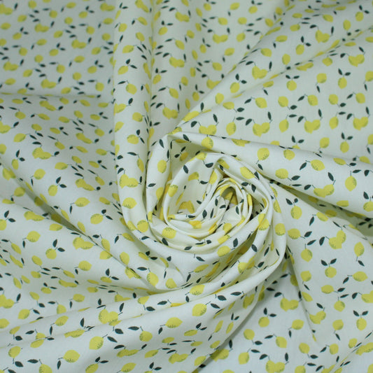 Tissu popeline coton - imprimé petits citrons - photo 1/5 | So Tissus