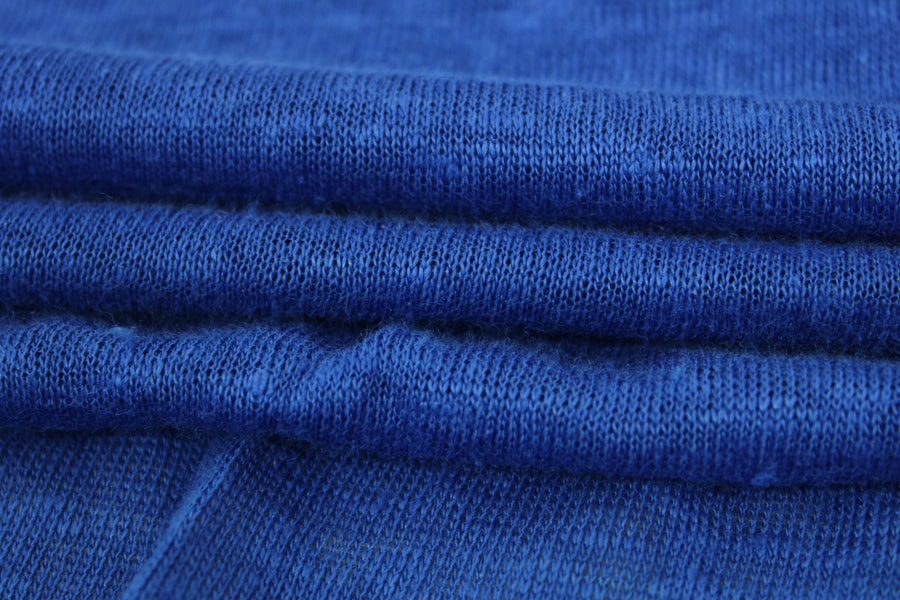 Tissu jersey de lin - bleu roi