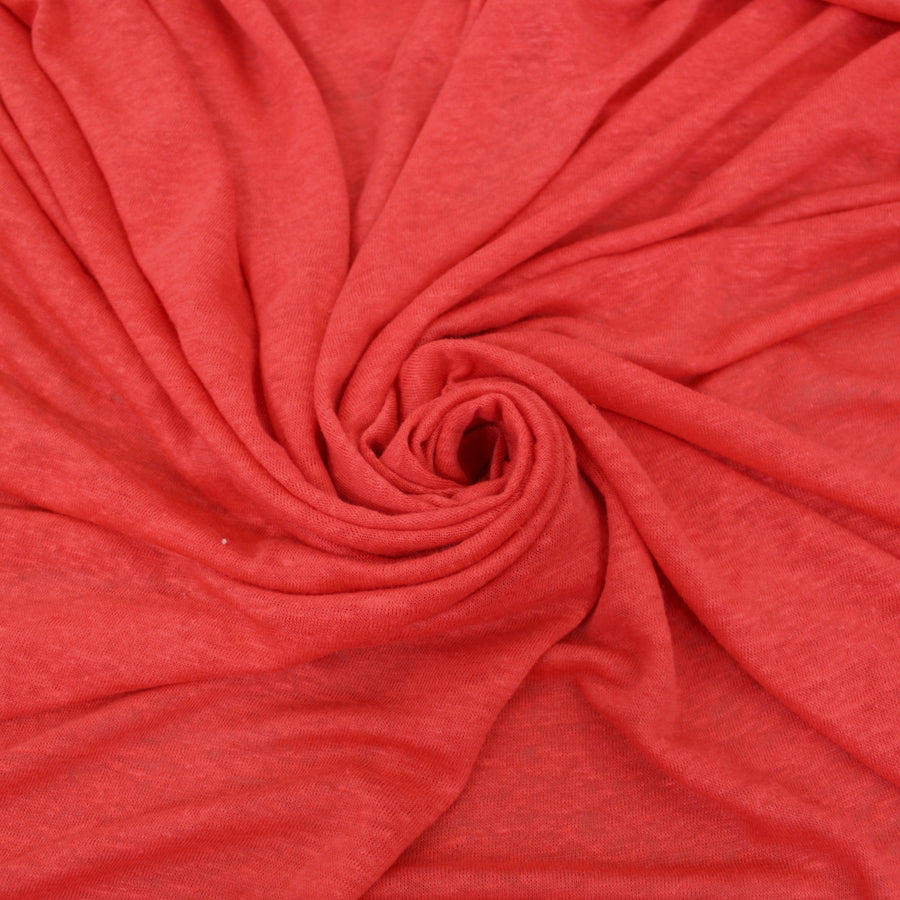 Tissu jersey de lin - corail