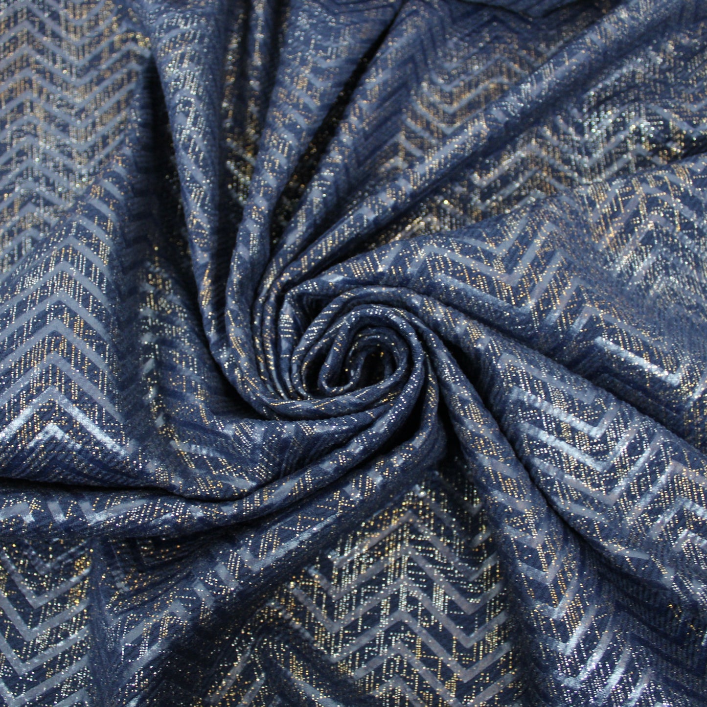 Tissu maille - à chevrons - ton bleu marine - photo 1/5 | So Tissus